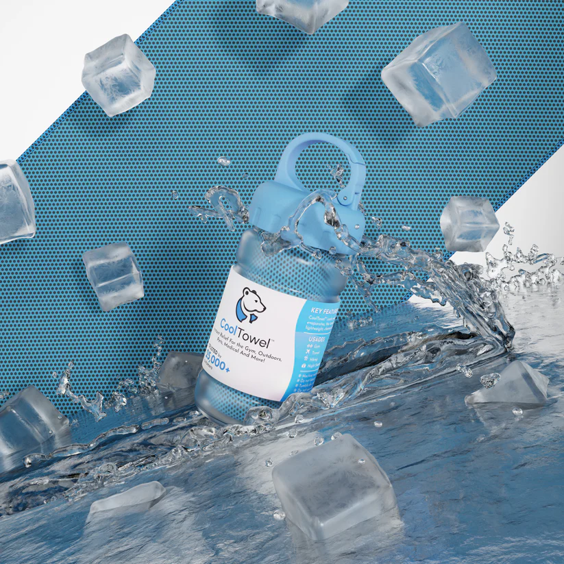 Cool Towel Bottle - Blue